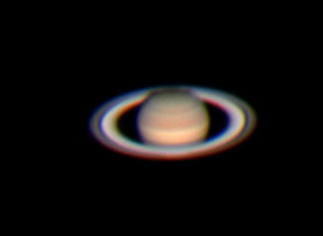 Saturno fotografato al fuoco del telescopio Cassegrain, giugno 2016